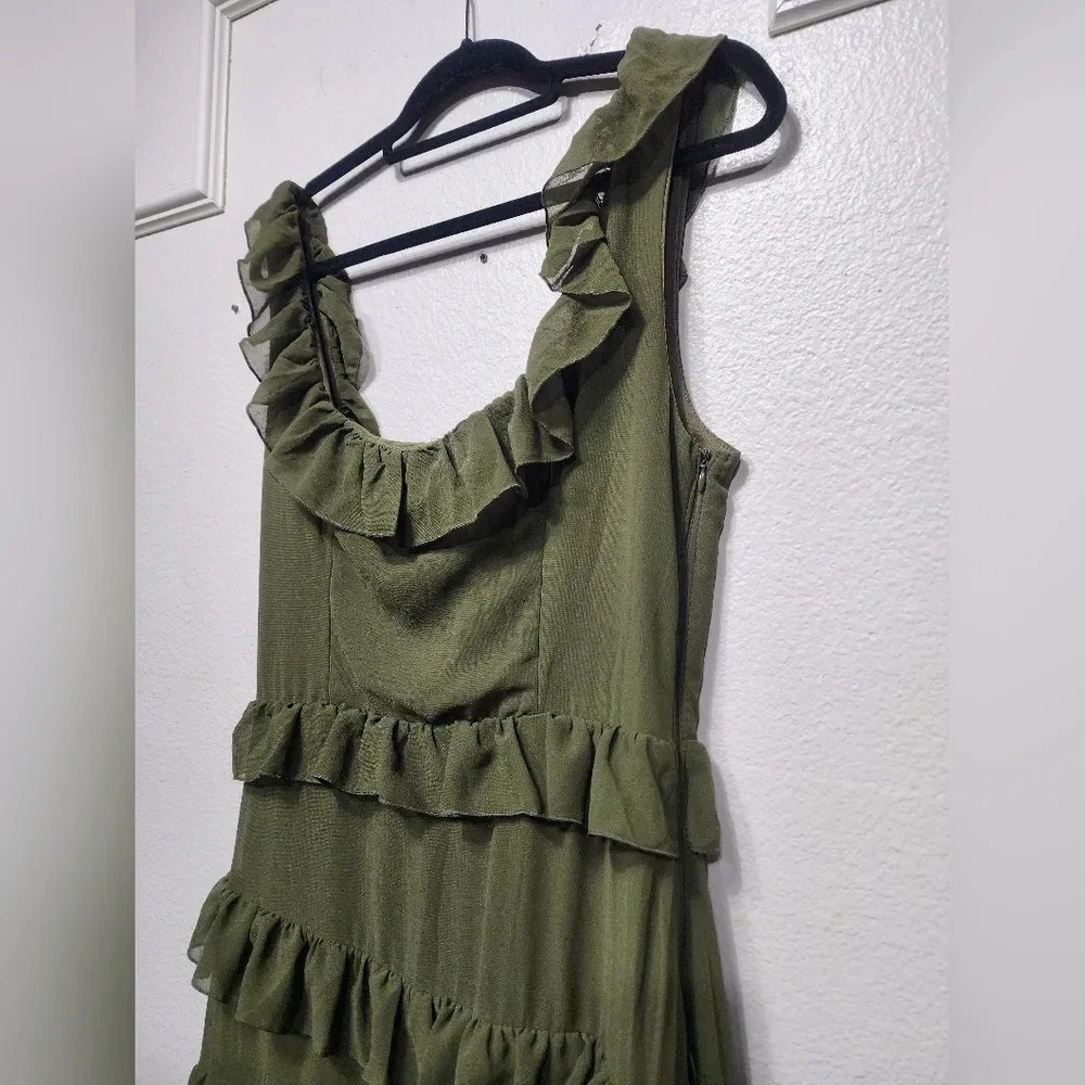 Lulu's Olive Green Ruffle Tiered Maxi Dress - Picture 7 of 12
